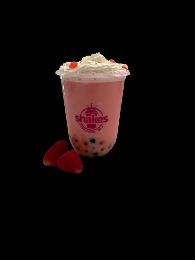 Strawberries and Cream bubble tea at Shakes Gravesend